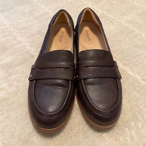 Dr. Scholl's Dark Brown Hello Penny Leather Loafers